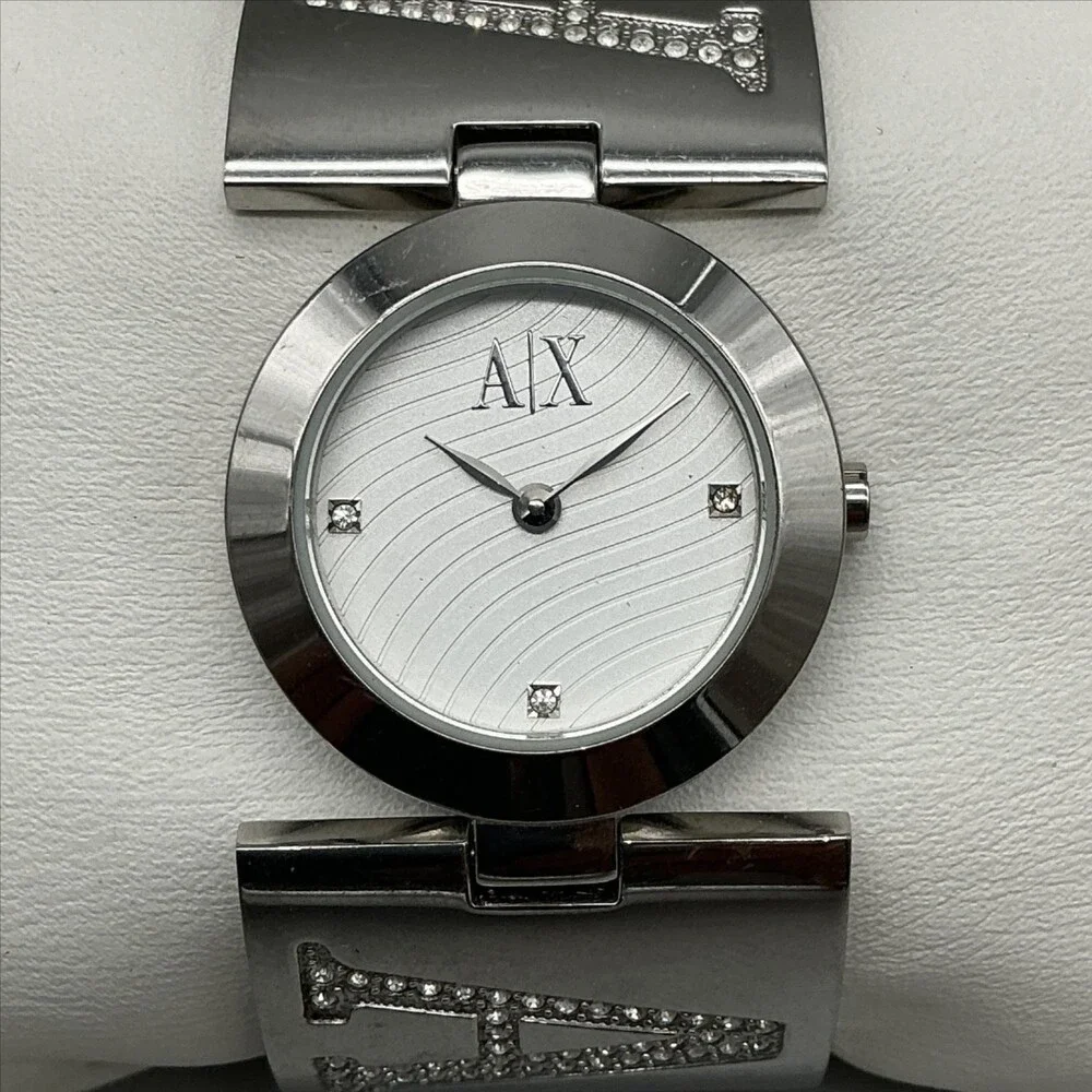 Armani Exchange AX4016 Womens Watch 26mm Silver Tone Stainless New Battery 6.25